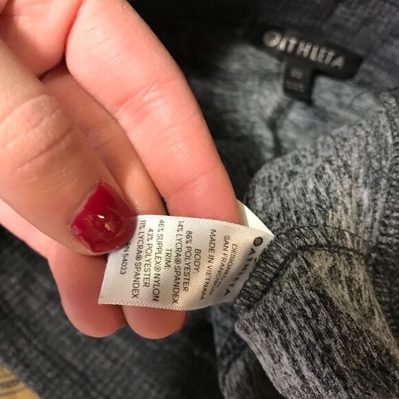 ATHLETA - WOMEN'S XS -BLACK  GRAY DRAWSTRING WAIST YOGA FITNESS LEGGINGS - Picture 4 of 4